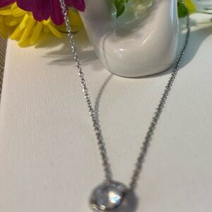 Elegant Silver Necklace with Crystal Pendant